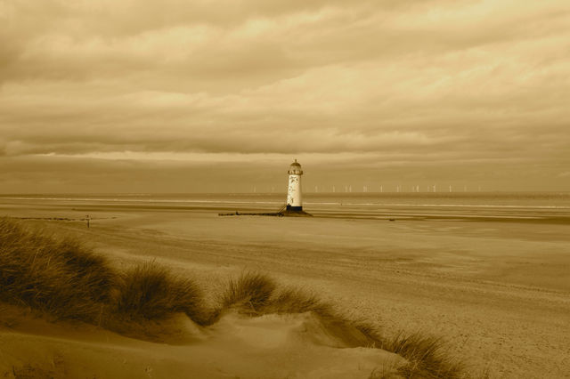 beach sea sepia wales by sicksaint77