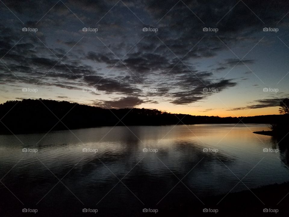 sunset on lake