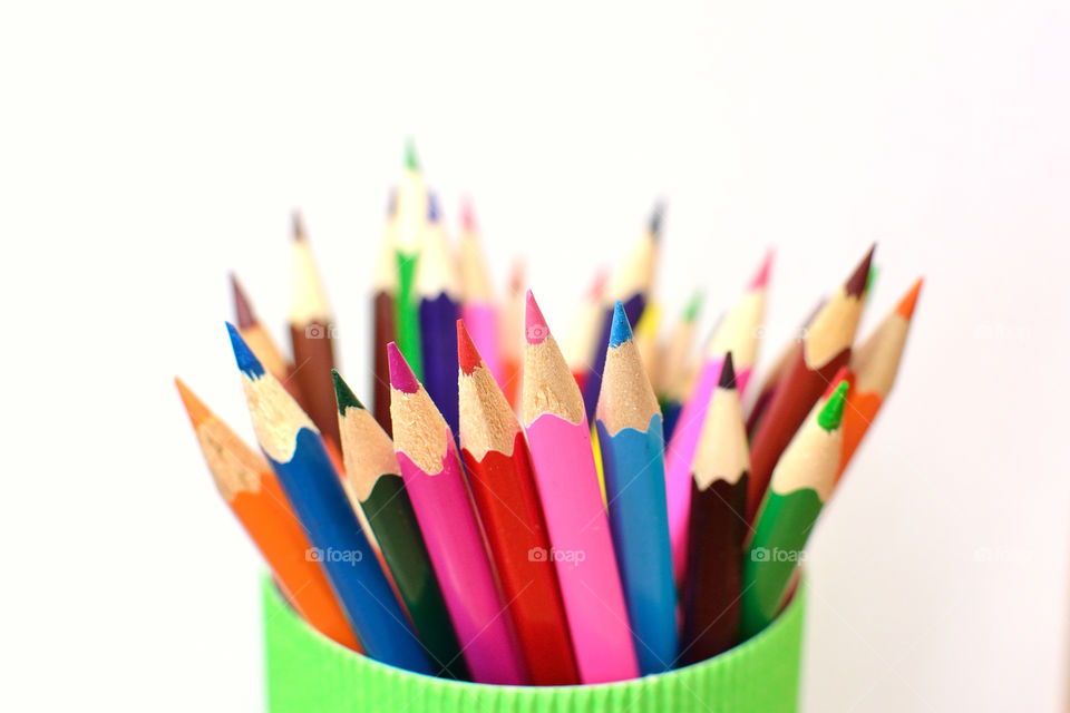 Close-up of multicolored pencils