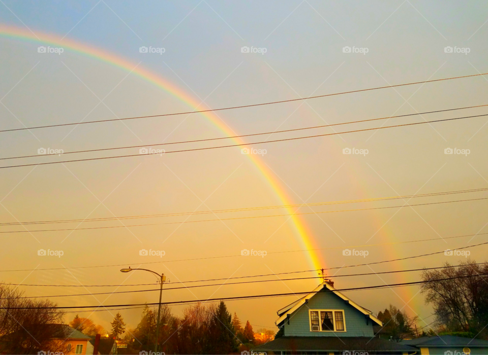 A rainbow out the chimney!