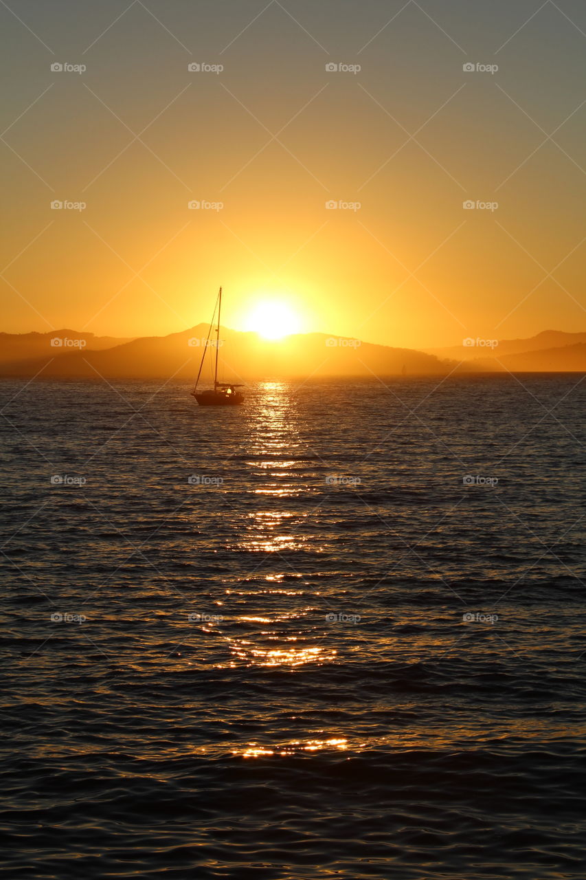 Sunset, Sea, Ocean, Water, Dawn