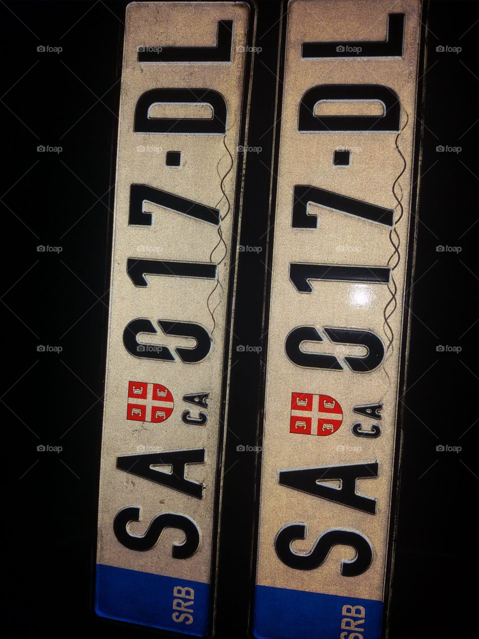 Car  metal registration plates