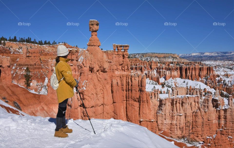 On top of snow mountain