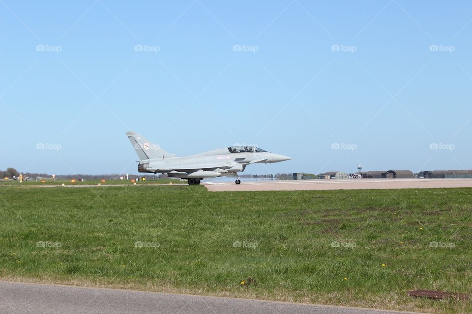 A Eurofighter Typhoon waiting for take off