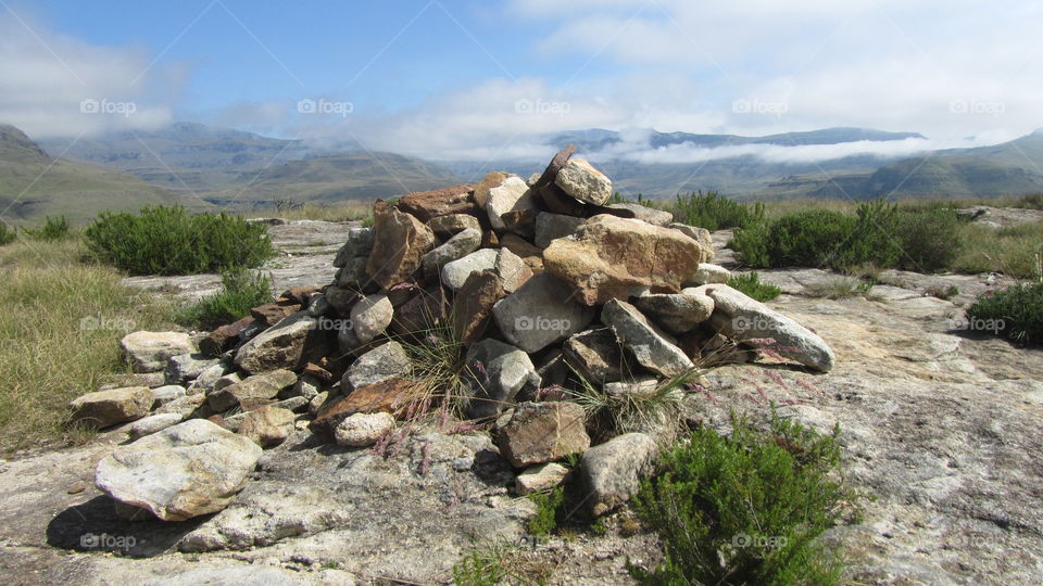 cairn in South-Africa, Drakensburg 
