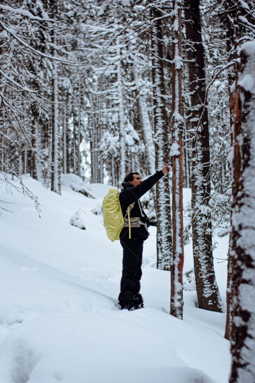 man in the woods