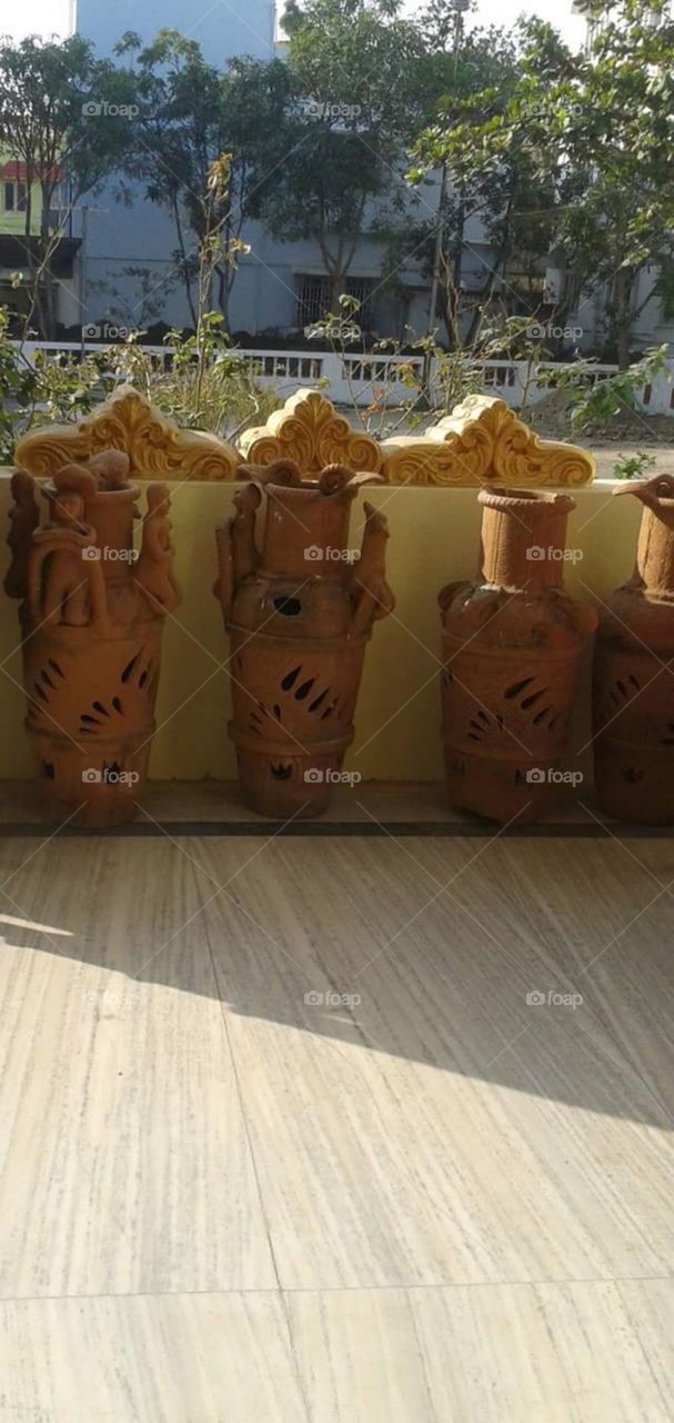 Huge terracotta decorative vases
