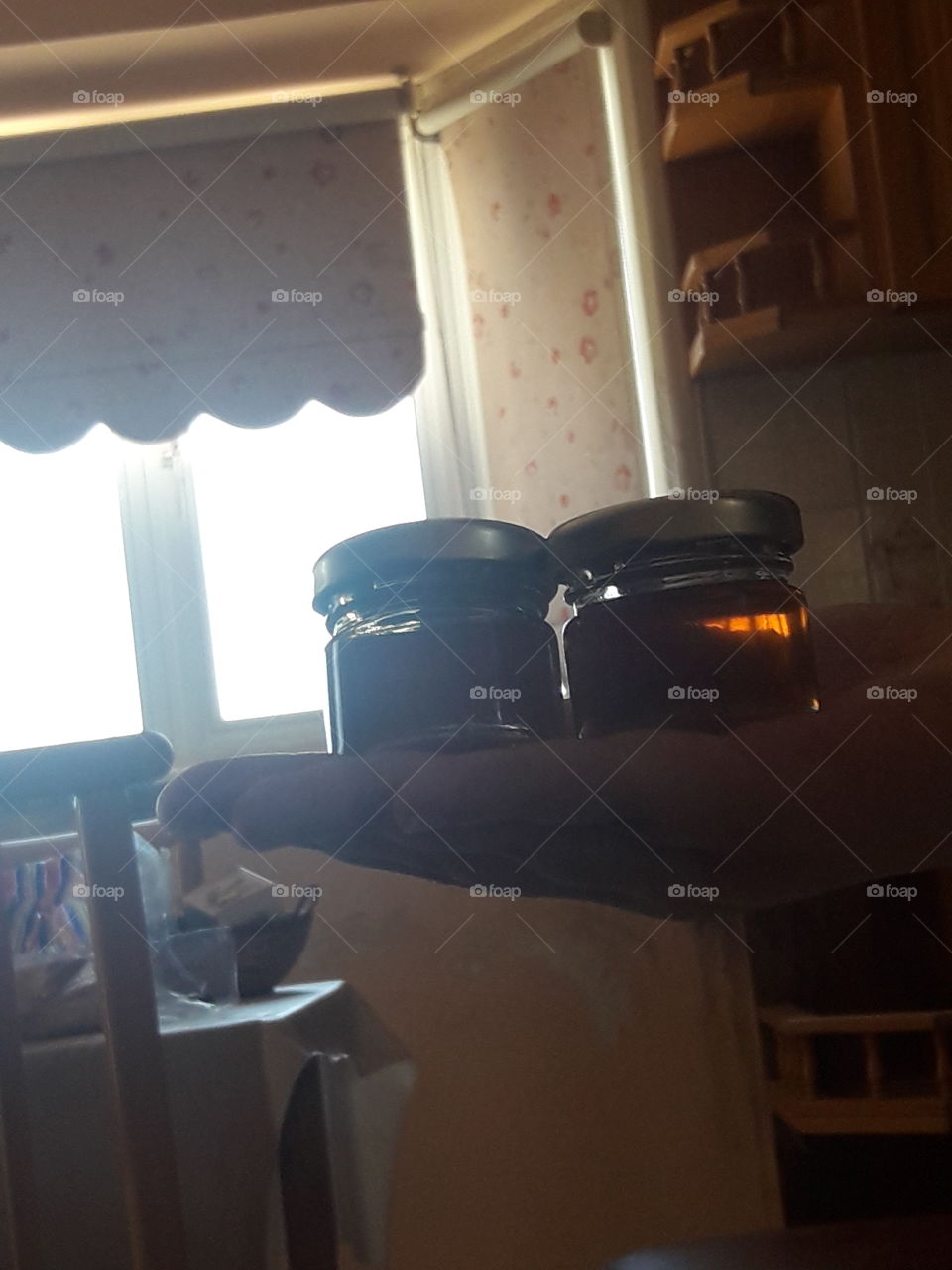 light and container honey