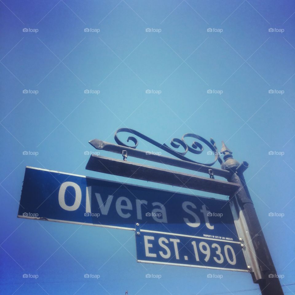 Sign to Historic Olvera Street 
