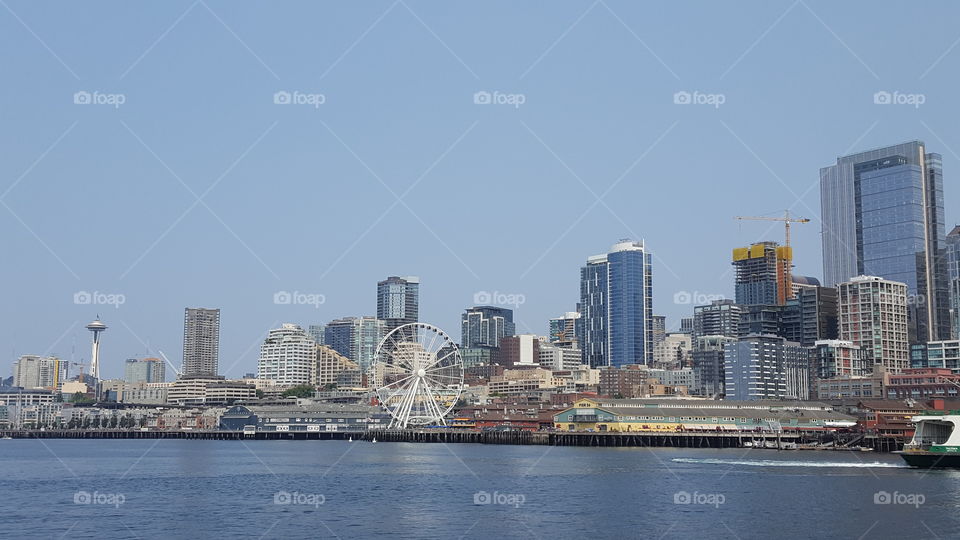 View of Seattle from a boat