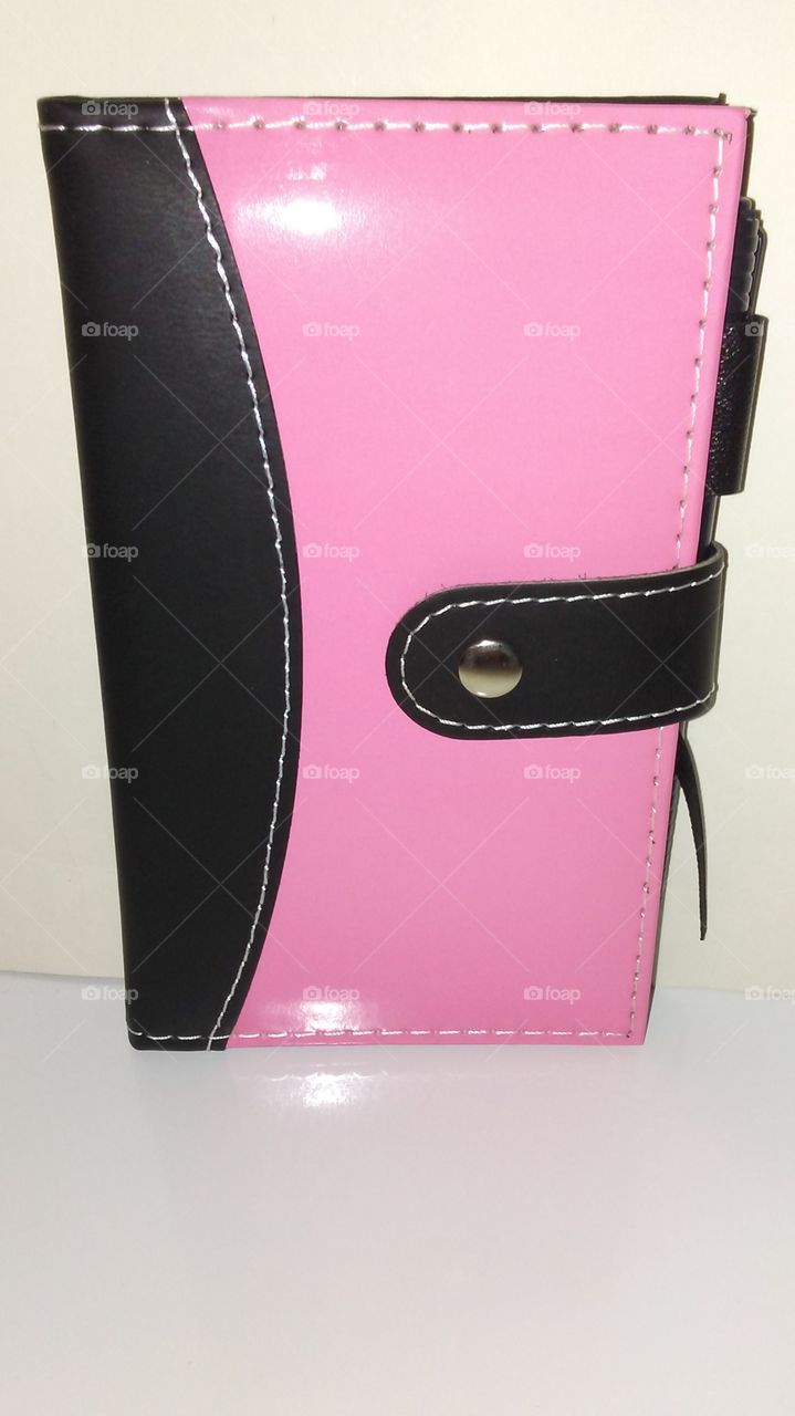 pink & black notebook