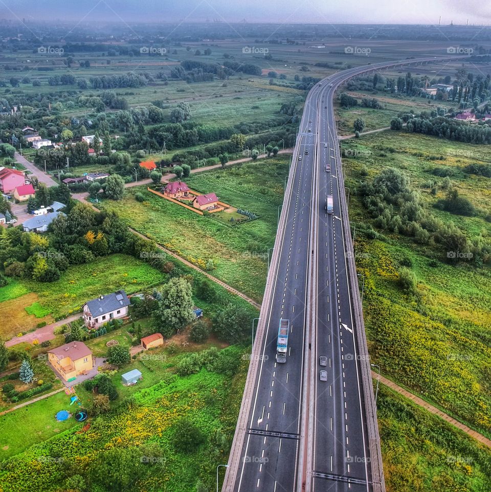 Highway near Gdansk from above