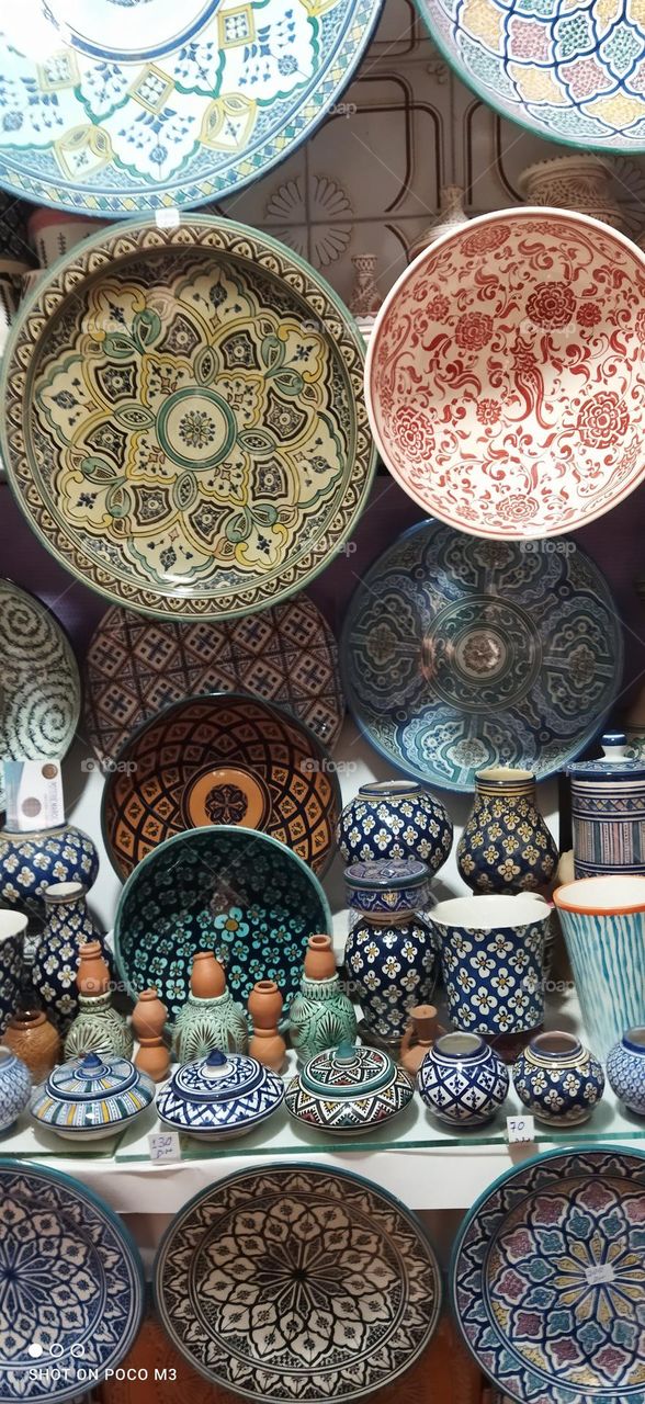 beautiful Moroccan pottery.