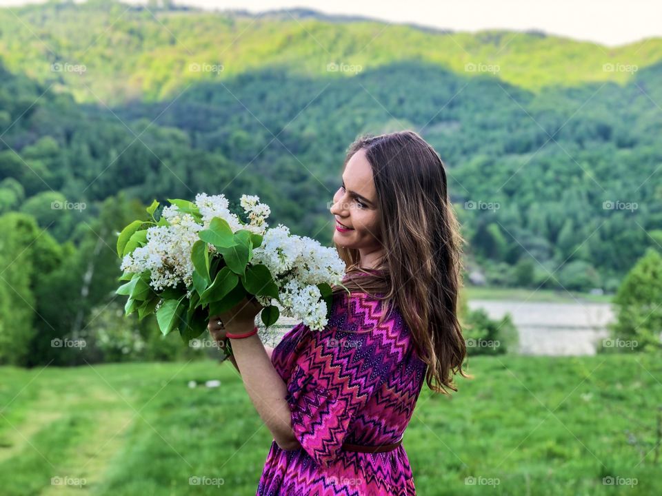 Woman and flowers