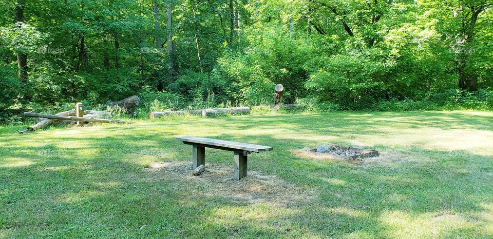 campsite by the creek