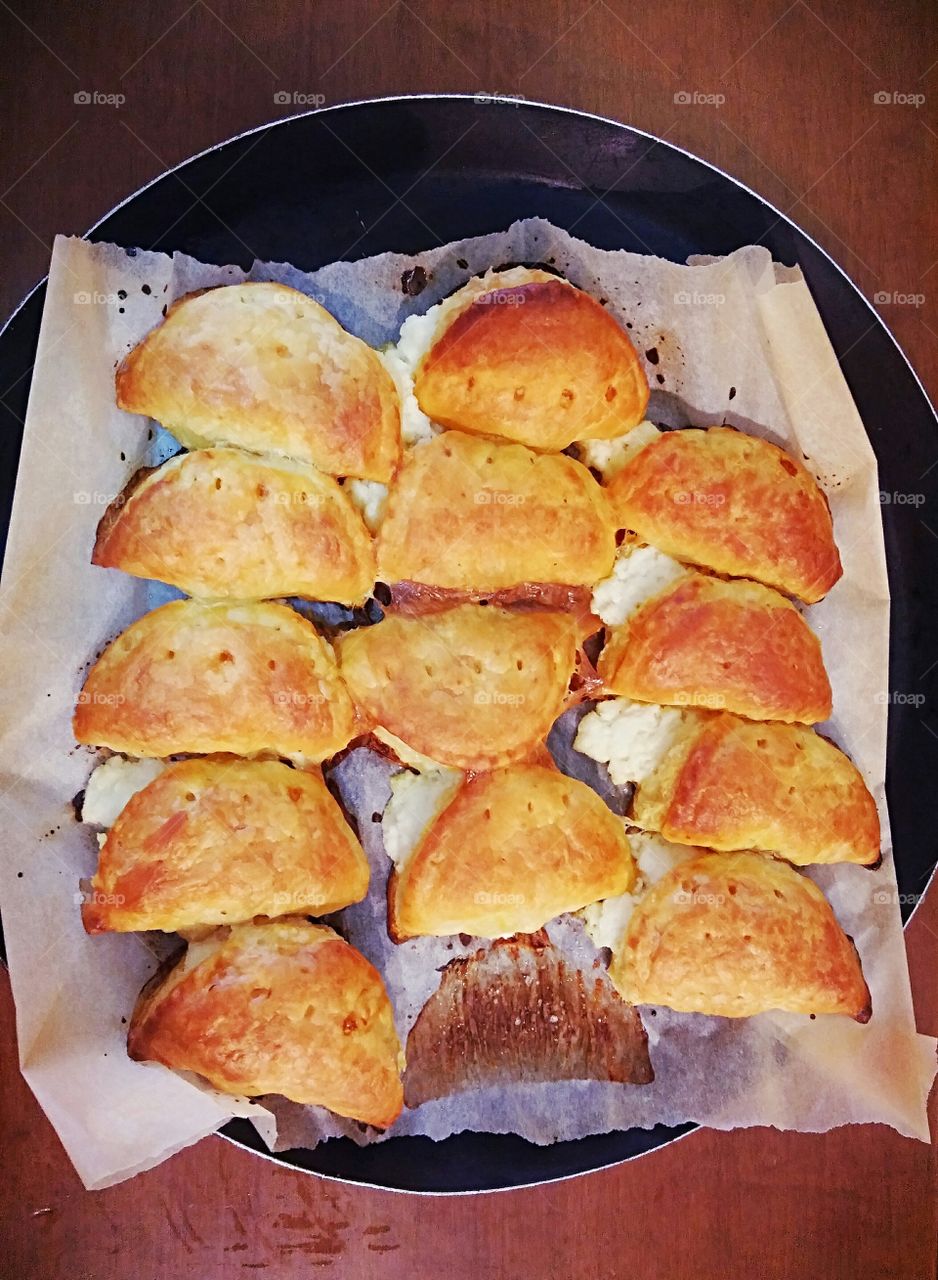 small pies with cheese