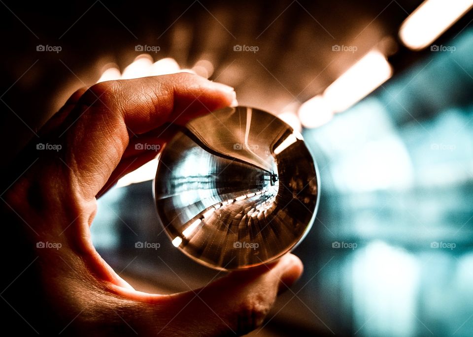 Glass ball in tunnel