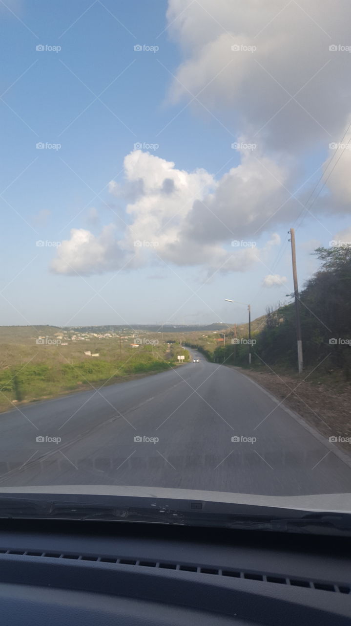 Road to beach in Curacao