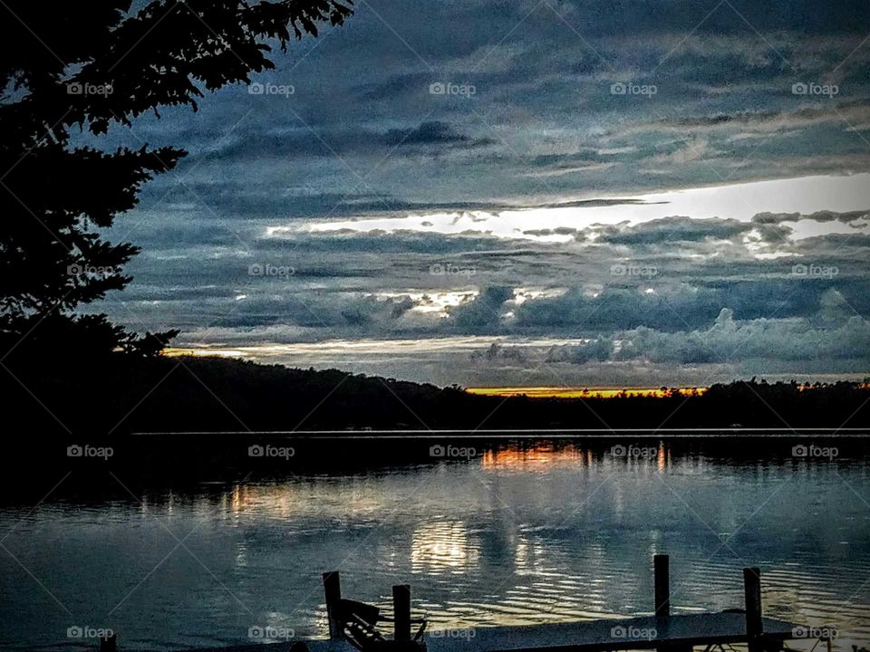 Reflection of clouds on lake