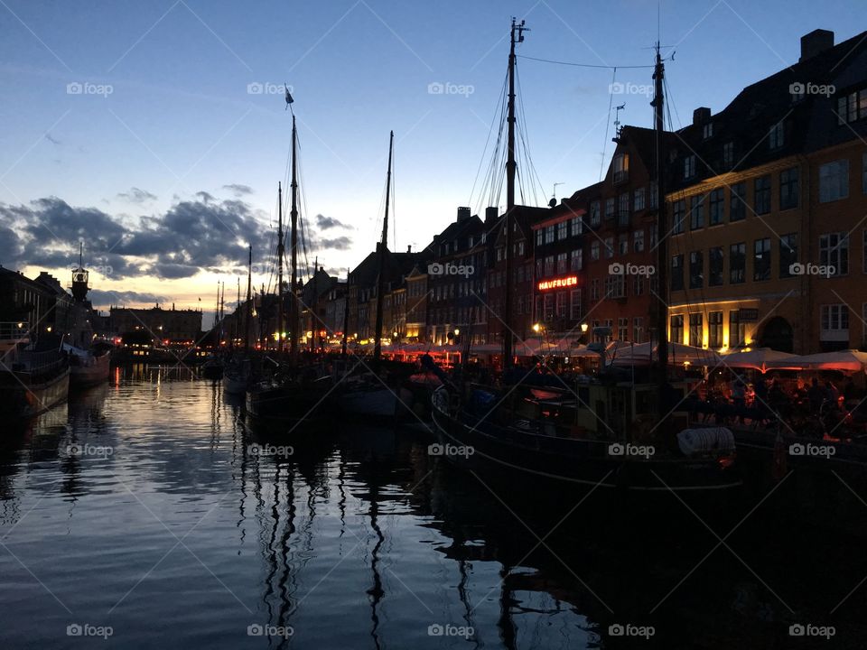 Harbor in the evening 