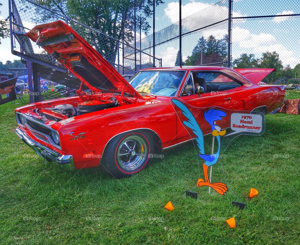 Vintage Cars. 1970 Hemi Plymouth Roadrunner Beep-Beep