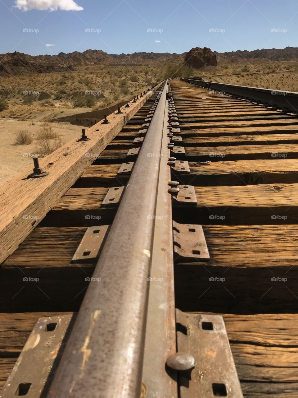 Abandoned railway in the desert