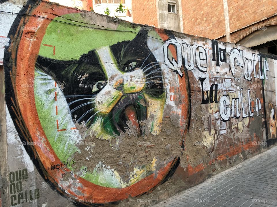 Graffiti on walls Barcelona 