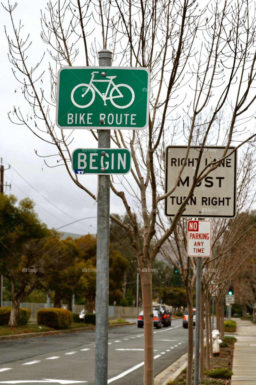 Sign Bike Road