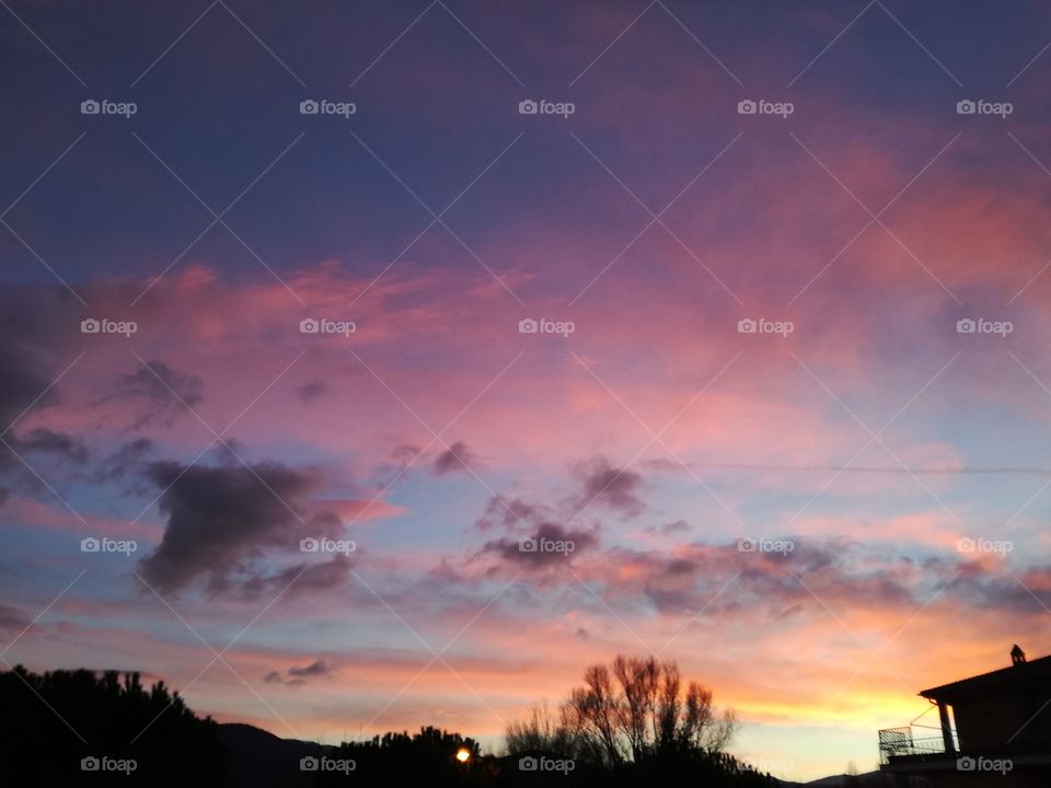 Wonderful winter sunset