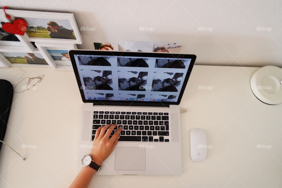 On this Photo, you can see my white desk. As laptop, I use a MacBook pro 15 inch, because I am a Multi Media Production Student.