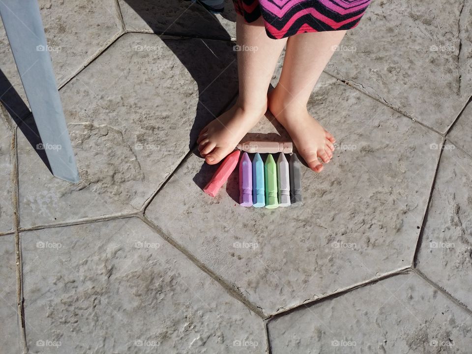 A great way to play outside with colorful chalk.