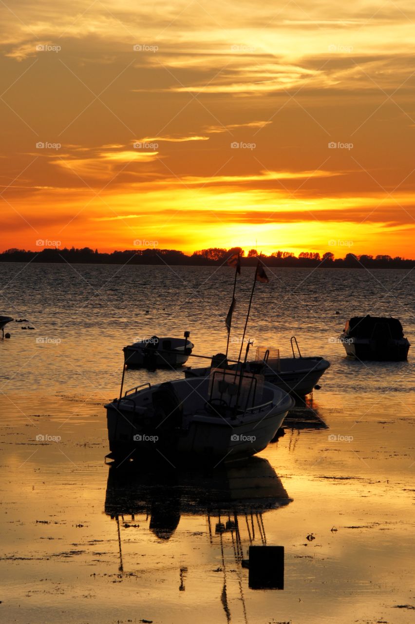 Sunset in the harbour