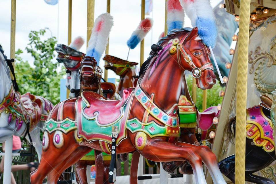 carousel at Halmstad adventure land in Sweden.