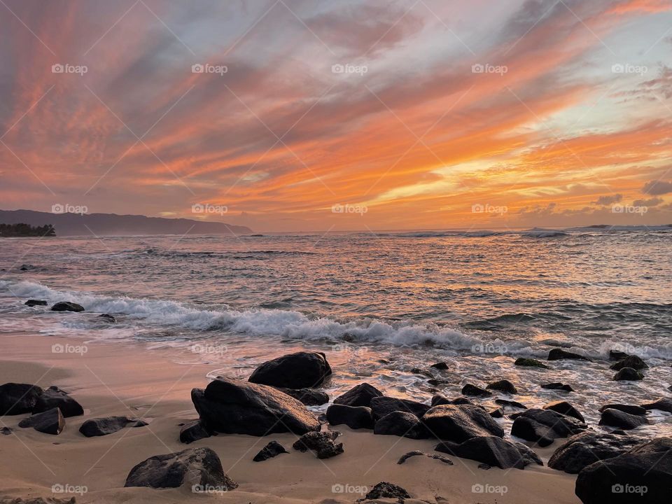 North shore sunset, Oahu