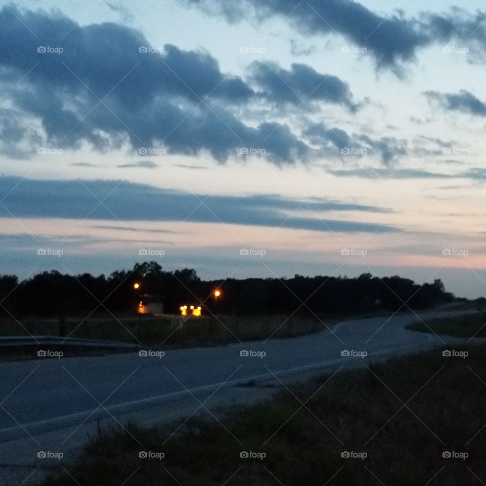 Oklahoma skies and highways