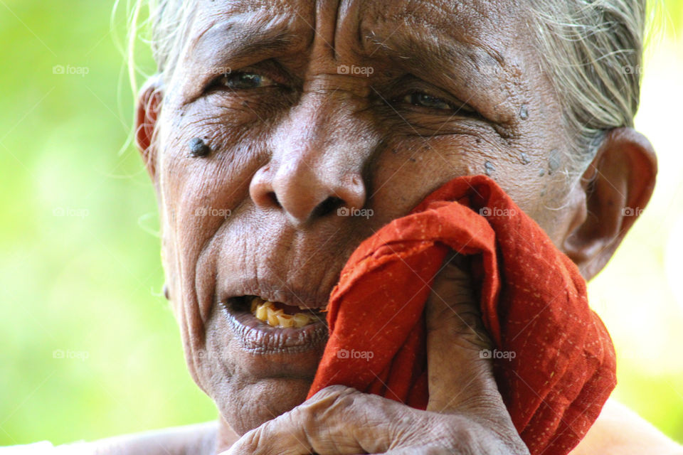 Close-up of a indian senior woman