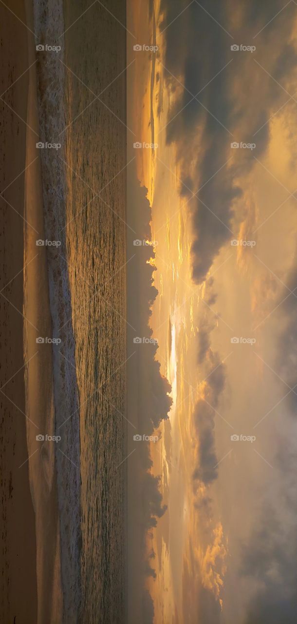 beach side captured sunset