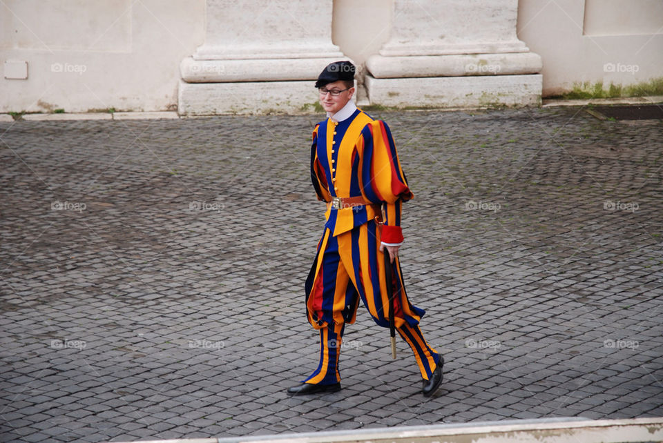 A guard at St Peters Church in Rome.