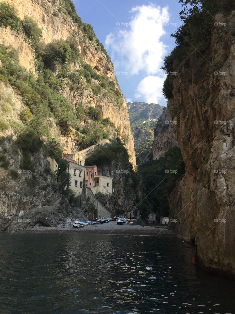 Secret cove on amalfi coast