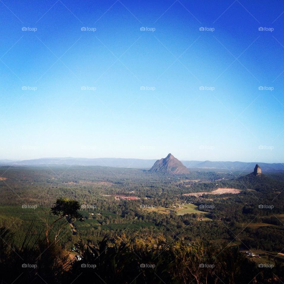 View of the glasshouse mountains