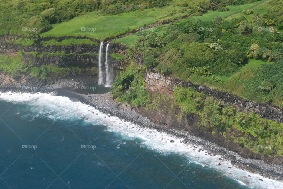 Waterfall near the sea