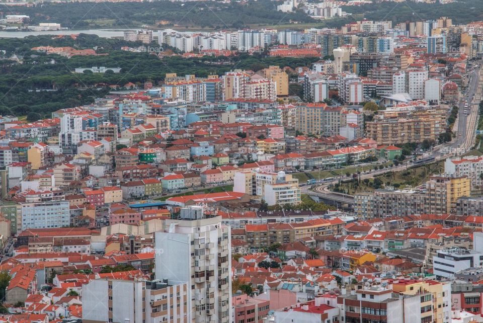 High angle view of a city