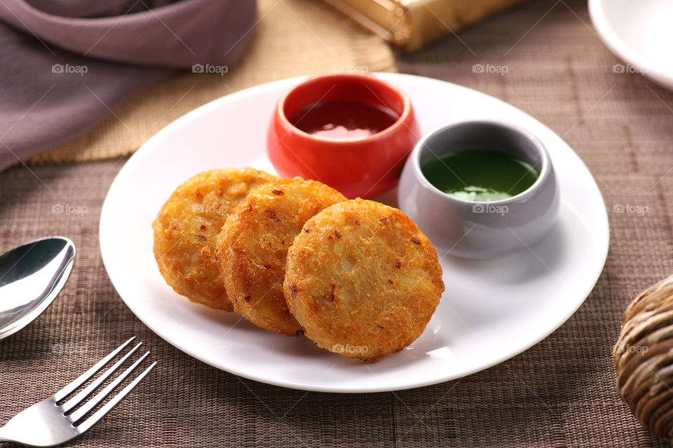 Indian food snack Aloo Ki Tikki