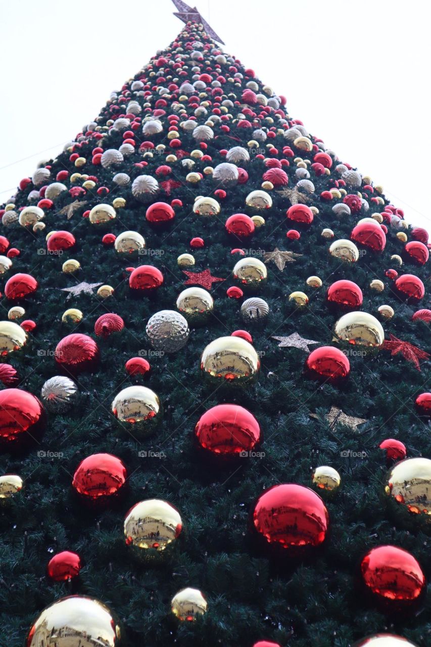 Big Christmas tree with decoration in Nazareth