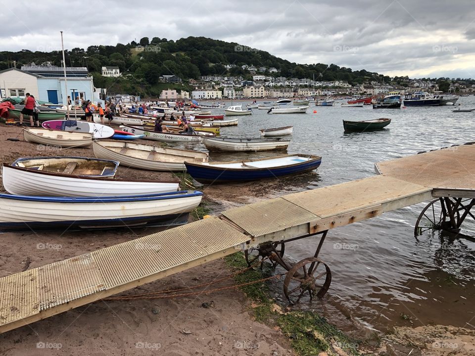 A very large community event on the water, shame about the cloudy weather, here in Teignmouth, Devon, UK