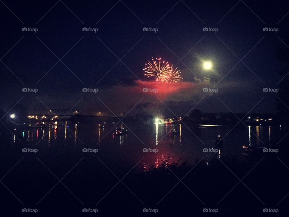 Fireworks on the river