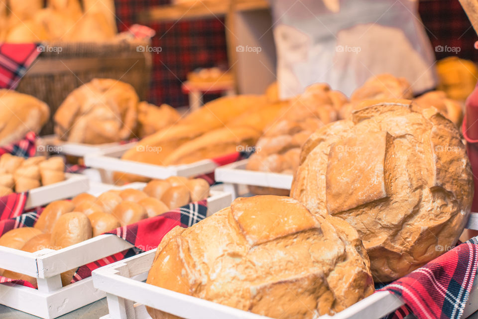 Baskets filled with bread