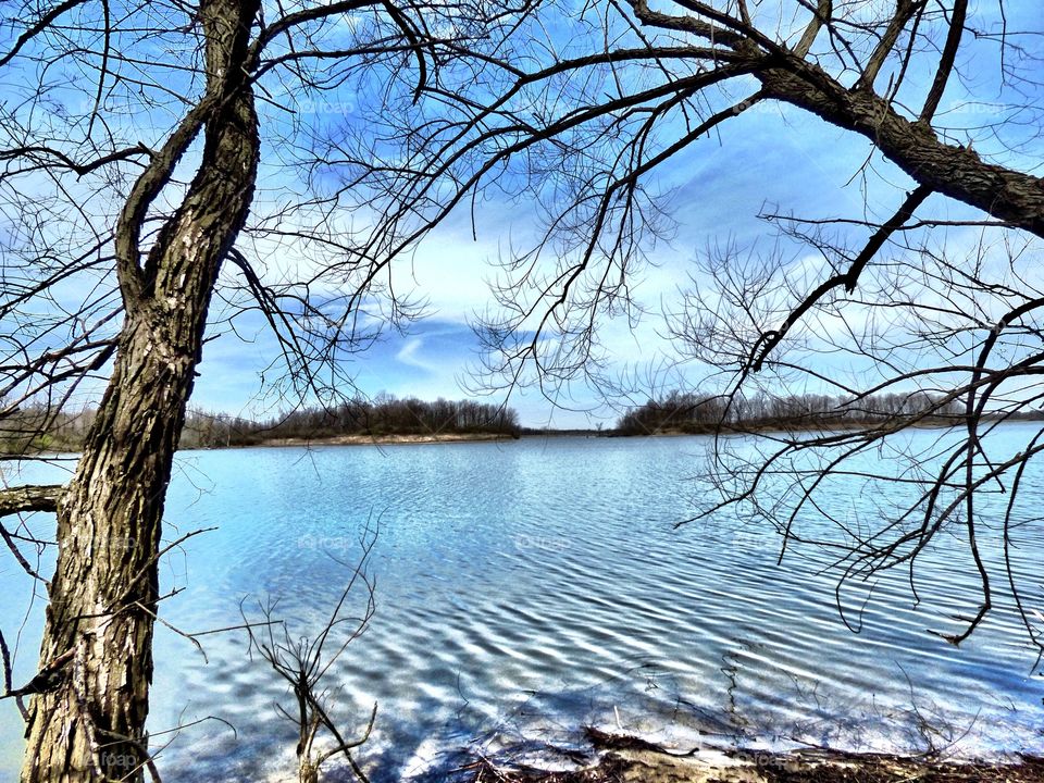 Beautiful lake water view in Indiana 