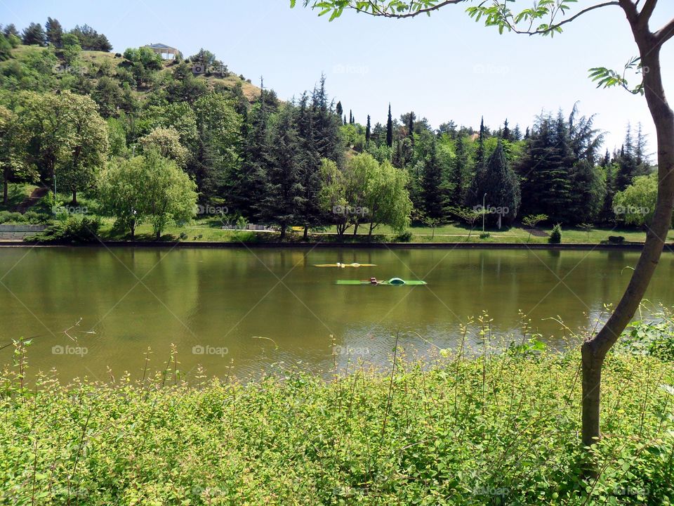 relaxing around the river