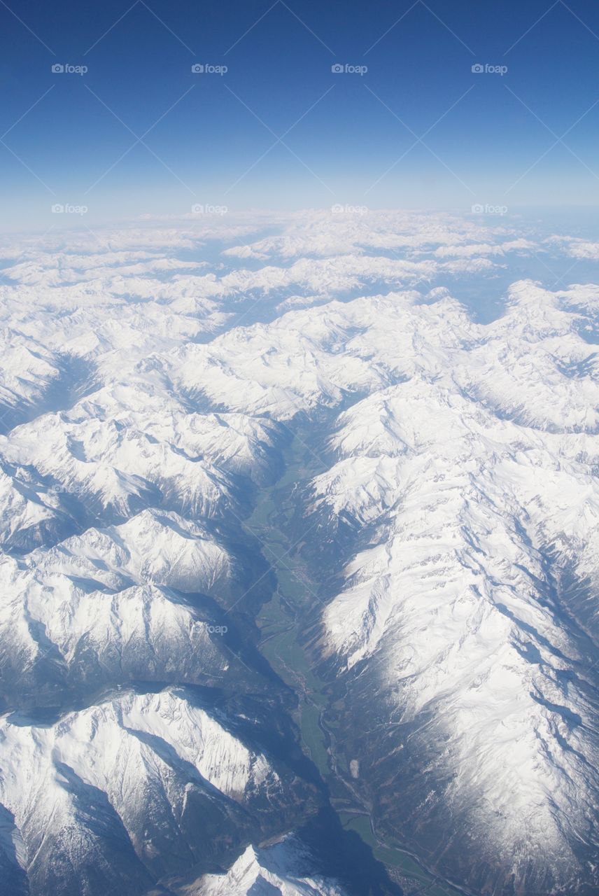 Aerial view of the Alps 
